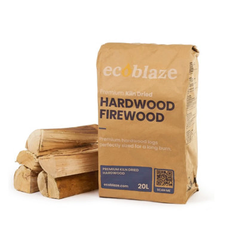 Image of Ecoblaze Kiln-dried Firewood 20L, Eco Fuel Ready To Burn Logs For Wood Burner, Brown EBFWL