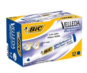 image of BIC Whiteboard Marker Velleda Bullet 1.5mm Blue 12 Pieces