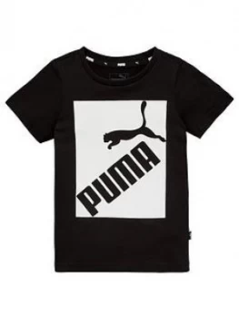 image of Puma Big Logo Boys T-Shirt Black