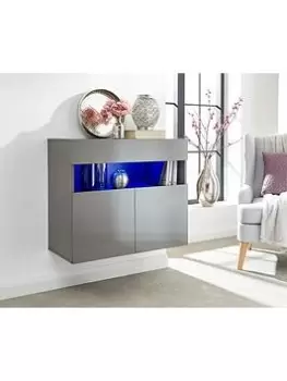 Image of Gfw Galicia Wall Hanging Sideboard With LED Light - Grey