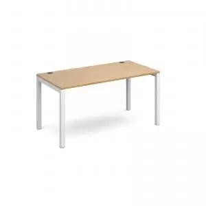 Image of Connex starter unit single 1400mm x 800mm - white frame and oak top
