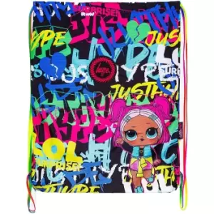 image of Hype V.r.q.t LOL Surprise Drawstring Bag (One Size) (Black/Multicoloured)