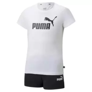 Puma T Shirt And Shorts Set Junior Girls - Black