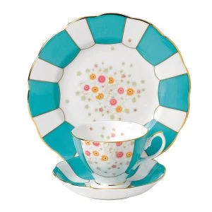 Image of Royal Albert 100 years 1930 mint deco 3 piece set