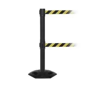 Image of Obex Barriers Weatherproof Twin Belt Barrier Belt Length mm 4900 Black