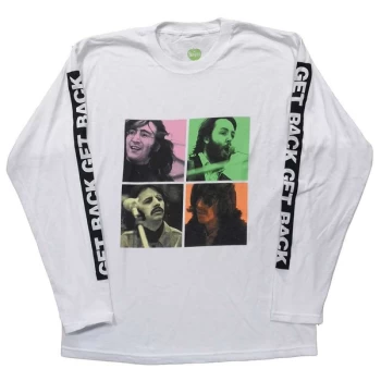 Image of The Beatles - Get Back Studio Shots Unisex Large T-Shirt - White