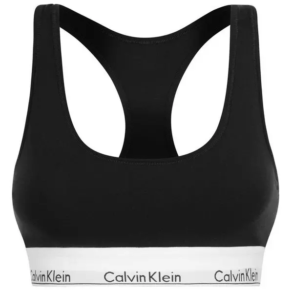 Image of Calvin Klein Modern Cotton Logo Bralette - Black 12