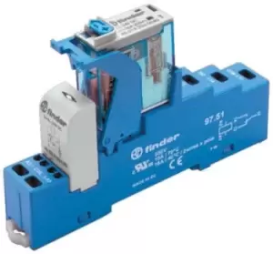 Image of Finder, 24V dc DPDT Interface Relay Module, Cage Clamp Terminal, DIN Rail