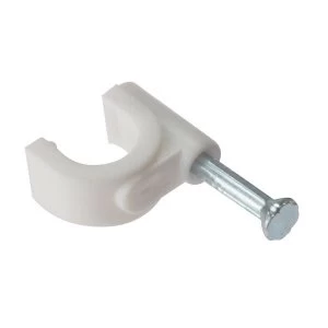 ForgeFix Cable Clips Round White 4-5mm Box 200