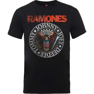 Image of Ramones - Vintage Eagle Seal Unisex Large T-Shirt - Black
