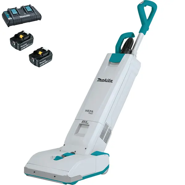 image of Makita DVC560PT2 36V Twin 18V LXT Cordless Brushless Upright Vacuum Cleaner