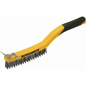 Image of Roughneck Stainless Steel Soft Grip Wire Brush 3 Rows