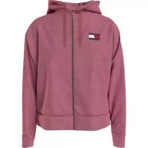 image of Tommy Hilfiger Full Zip Hoodie Light Weight Knt - Pink