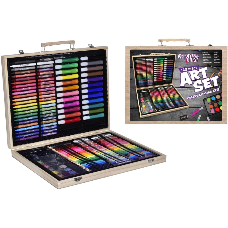 Image of Kreative Kids Traditional Wooden Kids Art Set 168 Piece Multi