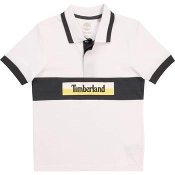 image of Timberland DOTTO boys's Childrens polo shirt in White - Sizes 14 years,16 years