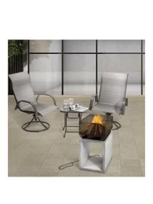 Image of Teamson Home Firepit Wood Burning Fire Pit Concrete Style