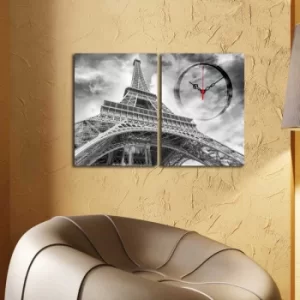 Image of 2P3040CS-152 Multicolor Decorative Canvas Wall Clock (2 Pieces)