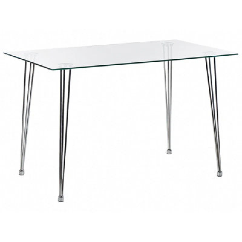 Image of Beliani Dining Table Winston Silver 120 Cm 70 Cm Tempered Glass