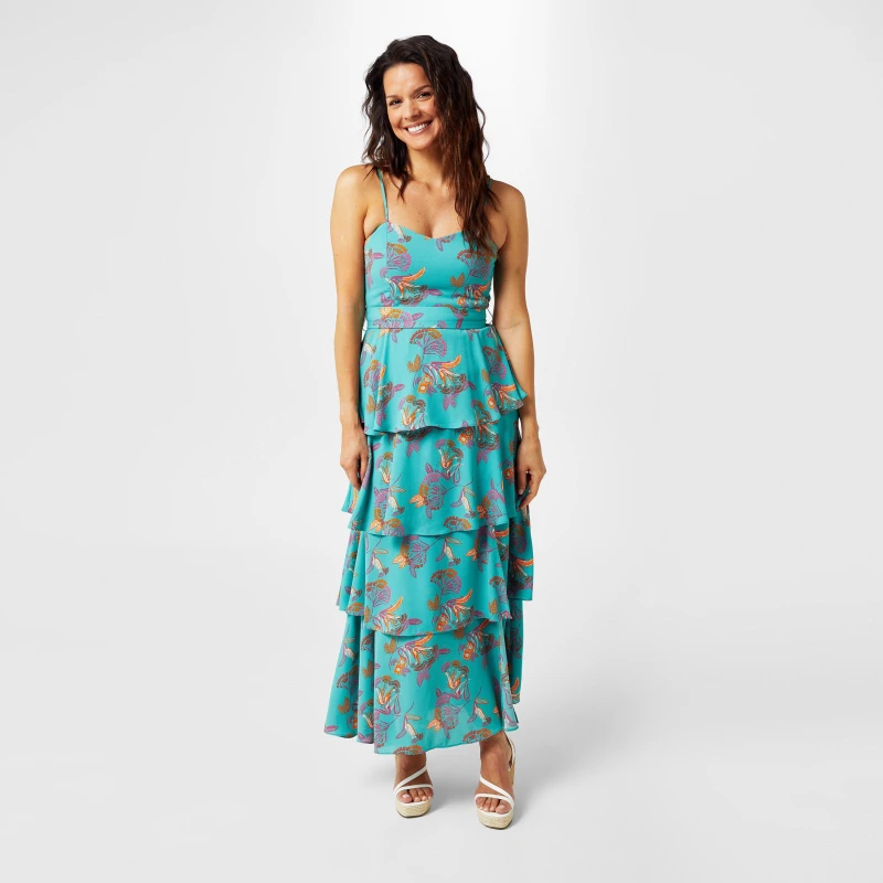 Image of Biba Biba Tiered Maxi Dress - Multi Multi 8