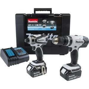 Image of Makita LXT 3Ah Li ion Combi drill impact driver kit 2 batteries DLX2020SW