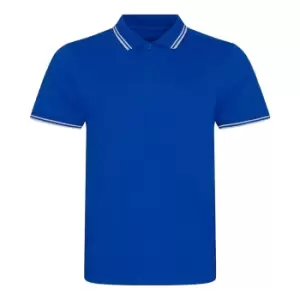 Image of AWDis Mens Stretch Tipped Piqu Polo Shirt (M) (Red/White)