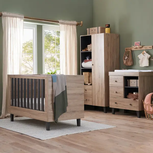 Image of Tutti Bambini Como 3 Piece Nursery Furniture Set Brown