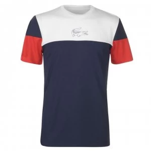 image of Lacoste Tee - White/Navy