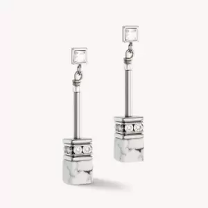 Image of Coeur De Lion Graduated GEOCUBE Earrings Crystal & Howlite