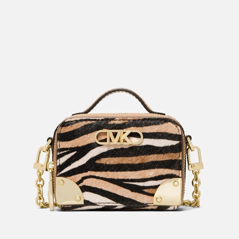 Image of Michael Kors Estelle Micro Trunk Crossbody Bag Camel female One Size