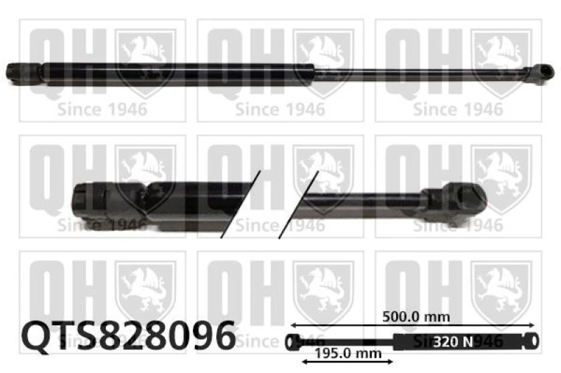 Image of QUINTON HAZELL Tailgate strut QUINTON HAZELL QTS828096