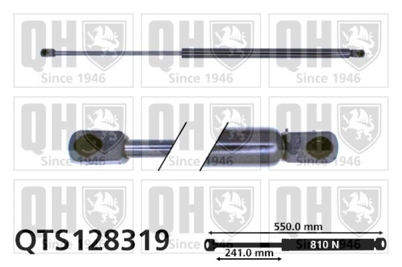 Image of QUINTON HAZELL Tailgate strut QUINTON HAZELL QTS128319
