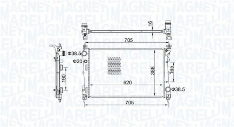 Image of MAGNETI MARELLI Engine radiator MAGNETI MARELLI 350213163100