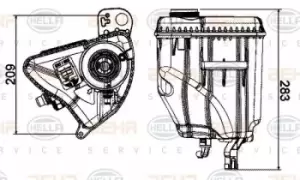 Image of Behr Radiator Tank 8MA376702-184 with Sensor Genuine replacement part for Car