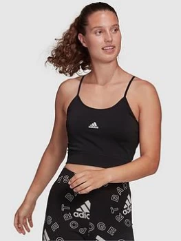 Image of adidas adidas Seamless Spaghetti Crop Top - Black Size XS Women
