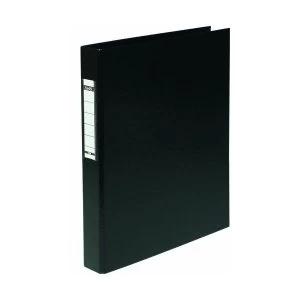 image of Elba A4 Ring Binder Heavyweight PVC 2 O Ring Size 25mm Black Pack of 10