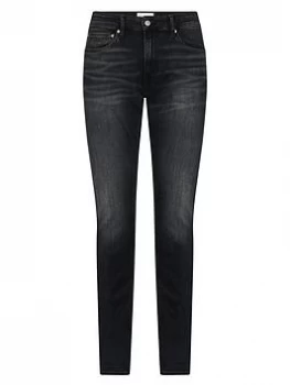 Image of Calvin Klein Jeans CK Jeans Slim Fit Jeans - Dark Denim, Dark Denim, Size 32, Length Regular, Men