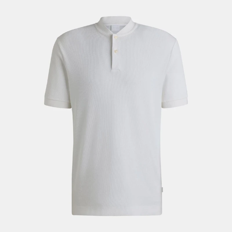 Image of Boss H-Pratt 120 Collarless Polo Shirt White male S