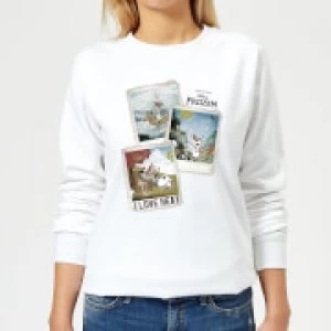 Image of Disney Frozen Olaf Polaroid Womens Sweatshirt - White - XL