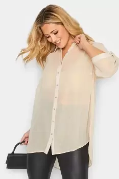 image of Sheer Shimmer Button Up Shirt