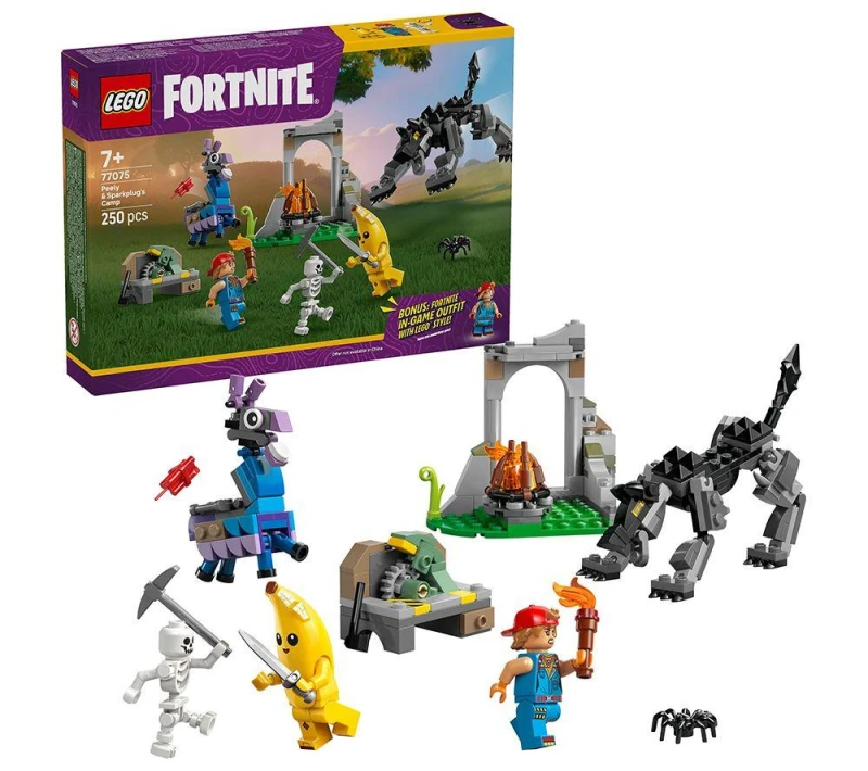 Image of LEGO Fortnite 77075 Peely & Sparkplug's Camp Set 5702017824307