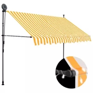 image of Vidaxl Manual Retractable Awning With LED 250cm White And Orange