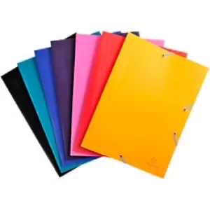 Image of Uni-Economy Elasticated 3 Flap Folder PP A4, Assorted, Pack of 60