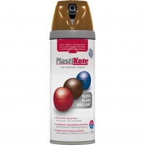 image of Plastikote Premium Gloss Aerosol Spray Paint Chestnut Brown 400ml