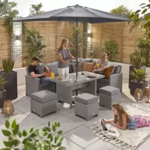 Image of Nova Heritage Ciara Corner Dining Set With Parasol Hole Table (right Hand) - White Wash