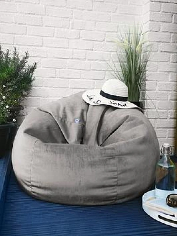 Image of Rucomfy Slouchbag Velvet Beanbag Blue QJHPP Unisex