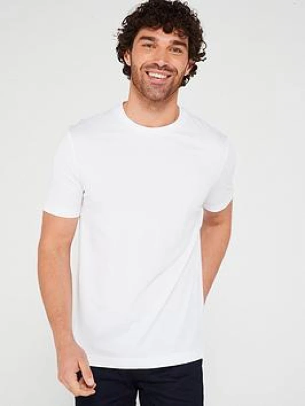 Image of Boss Mens HBB Thompson Tonal Logo T-Shirt Regular Fit T-Shirts Large White 32310430430