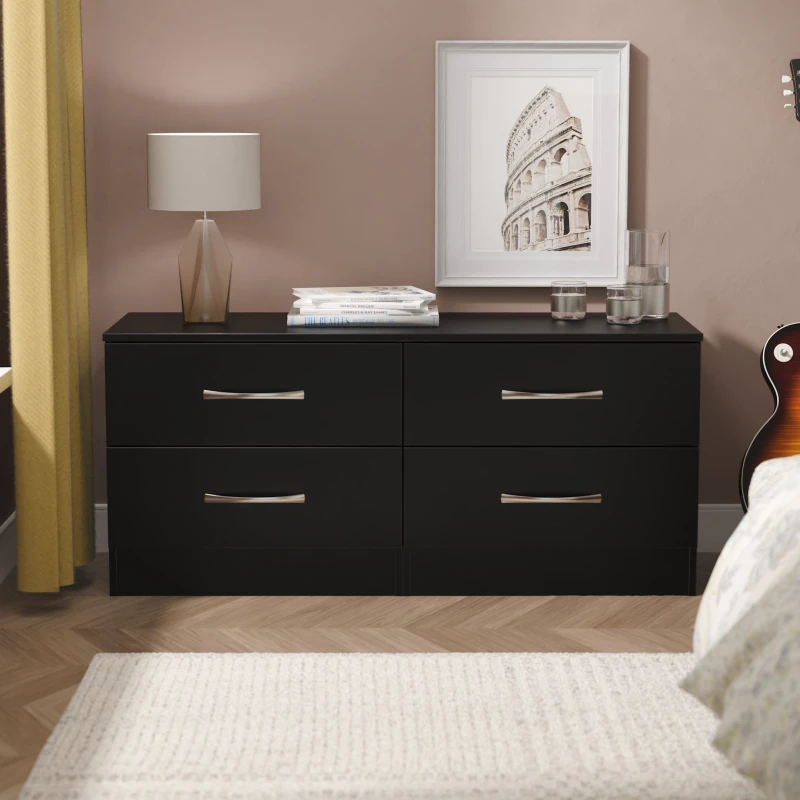 Image of Ready Assembled 2 U Hampshire 4 Drawer Bed Box (Ready Assembled) in Black Unisex