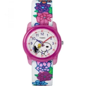 Childrens Timex Kids Analog x Peanuts Snoopy Flowers Watch