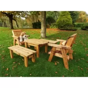 Image of Charles Taylor Little Fellas 4 Seater Wooden Dining Table 2 Chairs 2 Benches