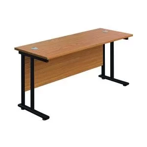 Image of Jemini Rectangular Double Upright Cantilever Desk 1200x600x730mm Nova
